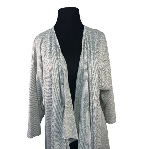 LuLaRoe Womens Long Cardigan Waterfall Open Front Lightweight Gray Sweater L - Picture 2 of 8